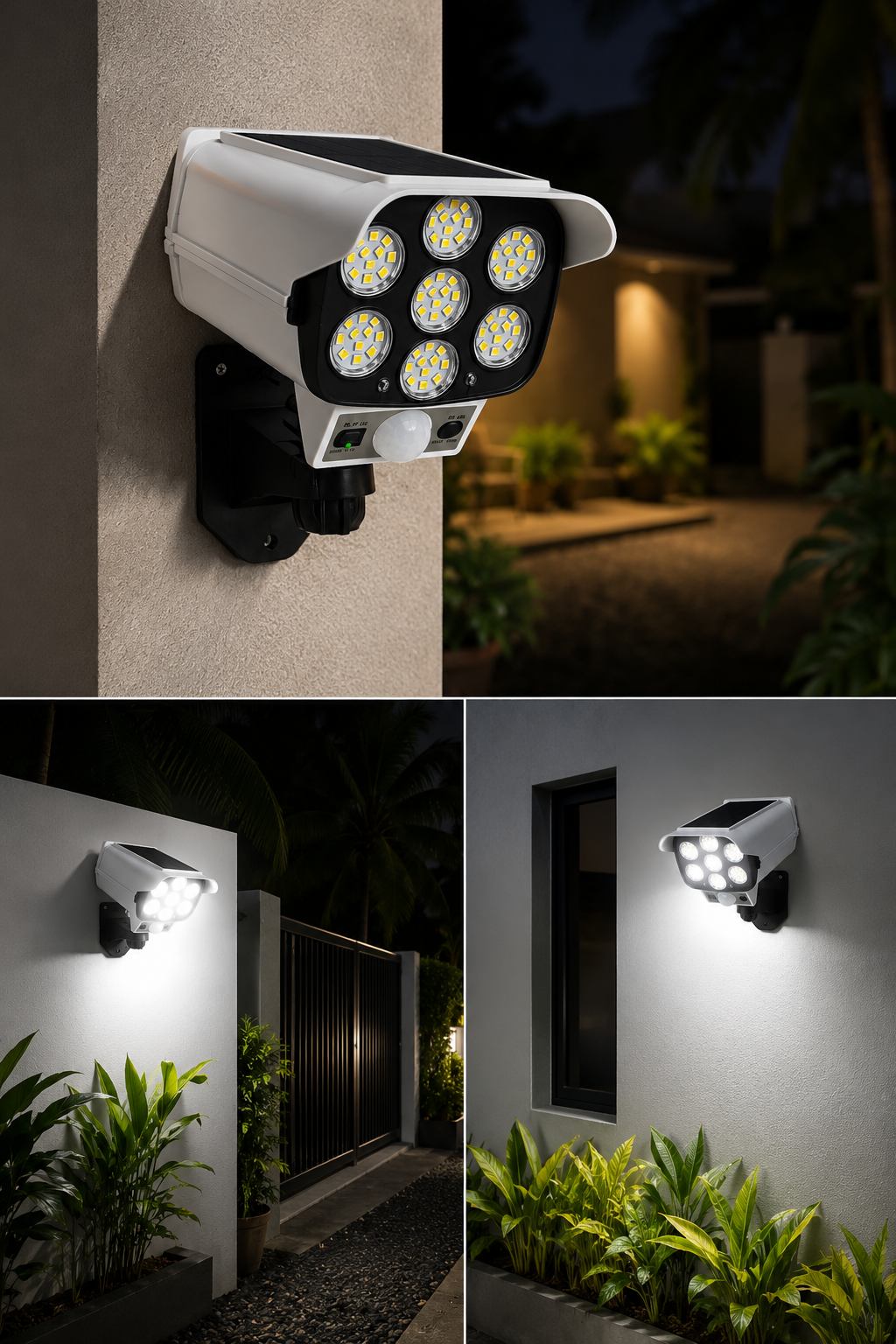 Solux 77 LED Solar Motion Sensor Floodlight with Remote