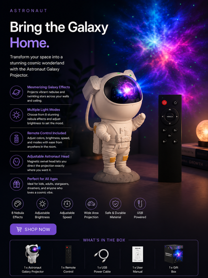 Cosmonaut Astronaut Galaxy Star Projector