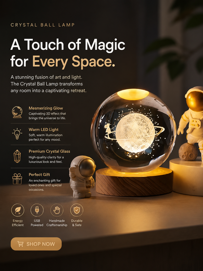 Lumosphere Crystal Ball LED Lamp — Galaxy Night Light