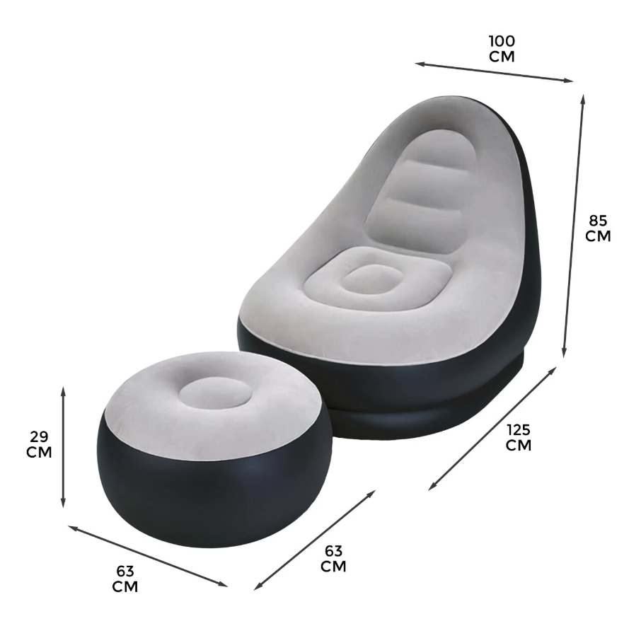 Nestair Inflatable Lounge Chair & Footstool Set