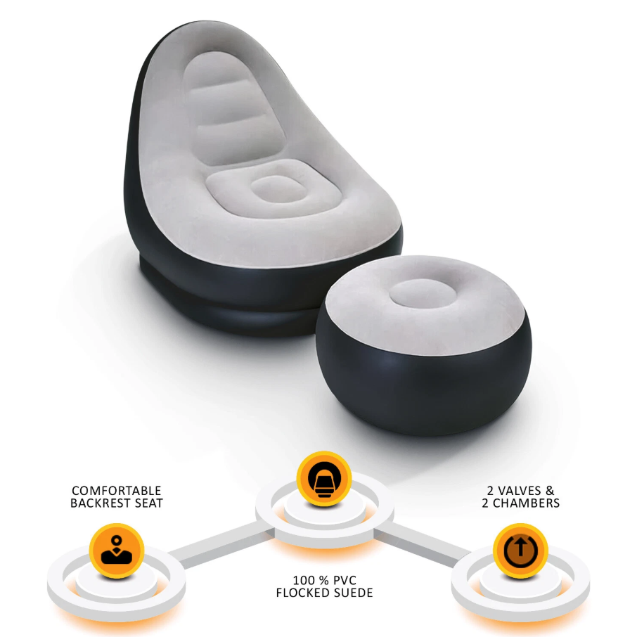 Nestair Inflatable Lounge Chair & Footstool Set