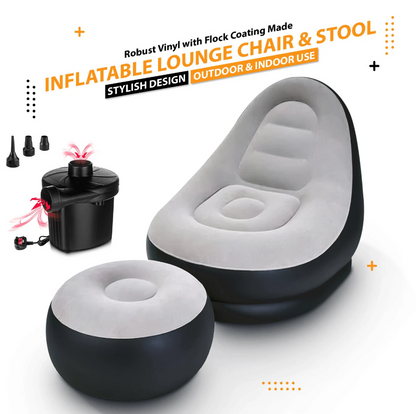 Nestair Inflatable Lounge Chair & Footstool Set